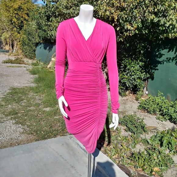 BCBGMaxAzria Dresses & Skirts - BcbgMaxazria pink dress long sleeve
